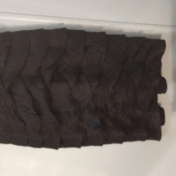 Adrianna Papell shutter ruffle pleated cocktail/prom dress black sz 10 - Picture 6 of 16